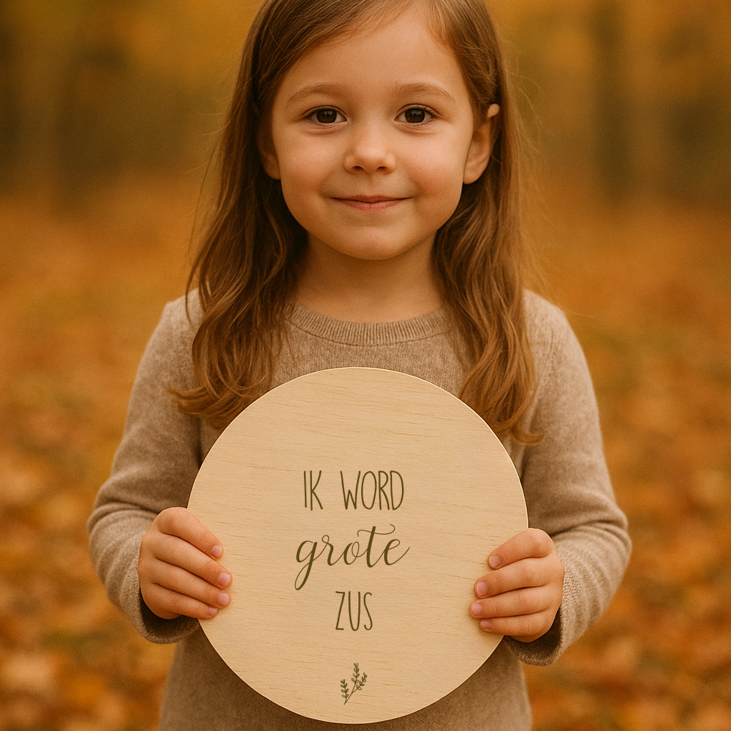 Aankondigingsbord - ik word grote zus