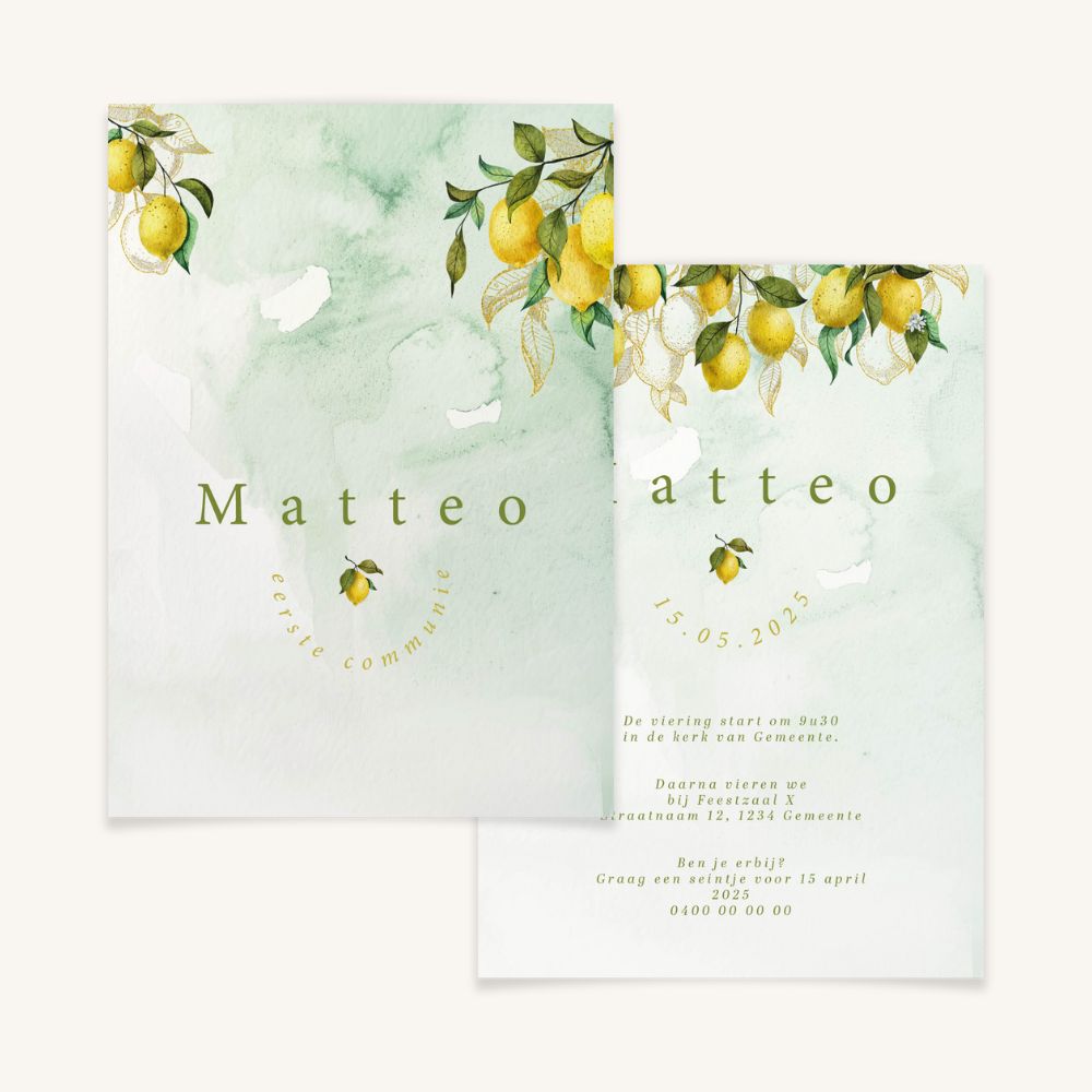Uitnodiging - collectie Matteo