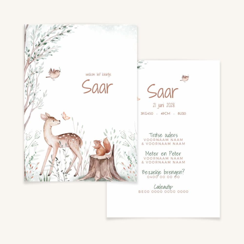 Geboortekaartje - collectie Saar