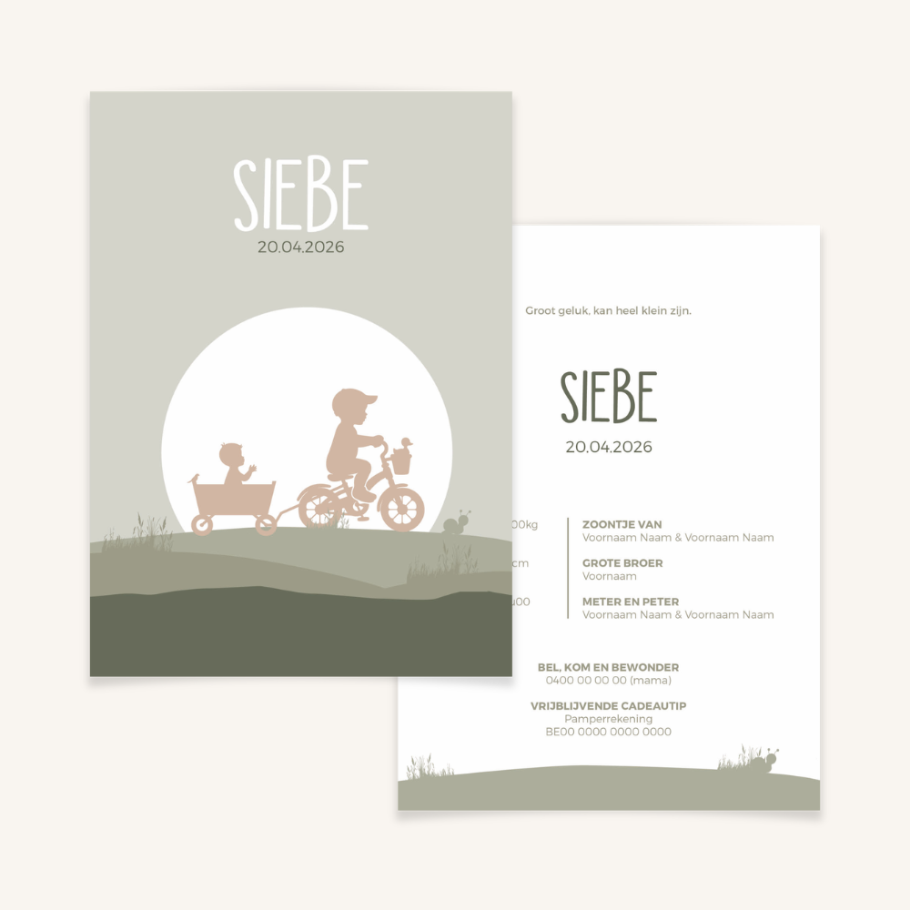 Geboortekaartje - collectie Siebe