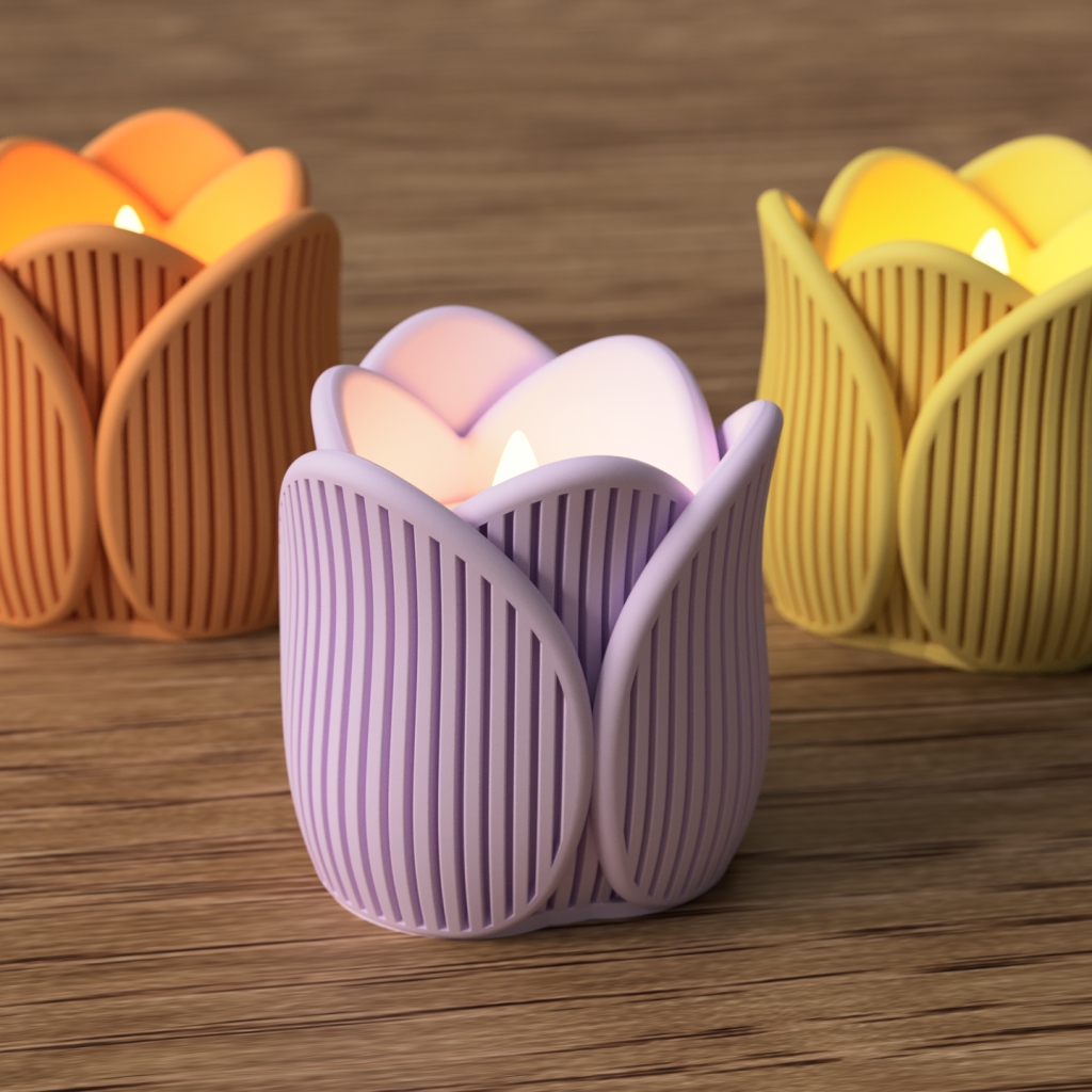 Theelichthouder tulp