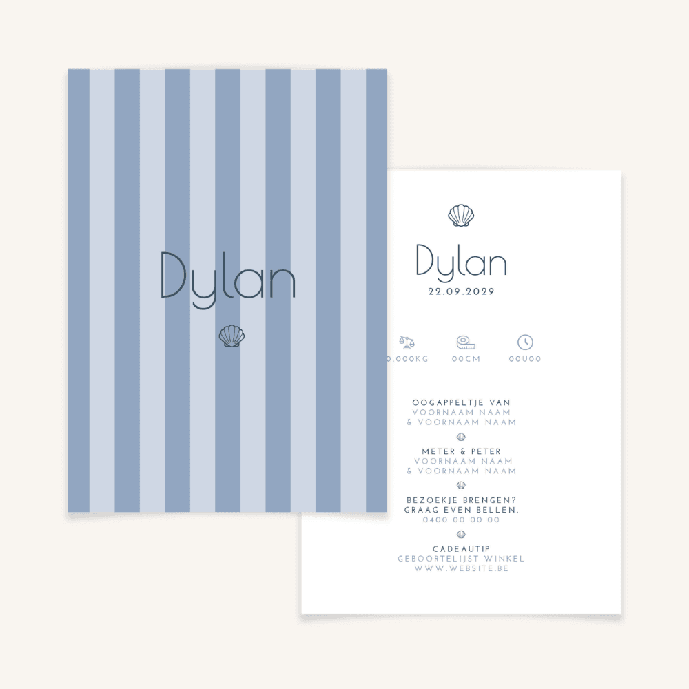 Geboortekaartje - collectie Dylan